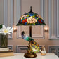 CDH 18" X-LARGE Tiffany Table Lamp 46cm Shade with Peacock (19005TL)