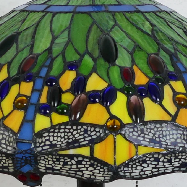 CDH 18" X-LARGE Tiffany Table Lamp 46cm Shade with Peacock (16035GTL)