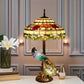 CDH 18" X-LARGE Tiffany Table Lamp 46cm Shade with Peacock (19012TL)