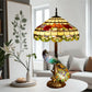 CDH 18" X-LARGE Tiffany Table Lamp 46cm Shade with Peacock (19012TL)