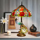 CDH 18" X-LARGE Tiffany Table Lamp 46cm Shade with Peacock (15035TL)