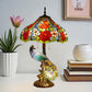 CDH 18" X-LARGE Tiffany Table Lamp 46cm Shade with Peacock (15035TL)