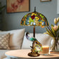 CDH 18" X-LARGE Tiffany Table Lamp 46cm Shade with Peacock (16937TL)