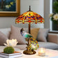 CDH 18" X-LARGE Tiffany Table Lamp 46cm Shade with Peacock (16035TL)
