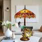 CDH 18" X-LARGE Tiffany Table Lamp 46cm Shade with Peacock (16035TL)