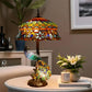 CDH 18" X-LARGE Tiffany Table Lamp 46cm Shade with Peacock (19002TL)