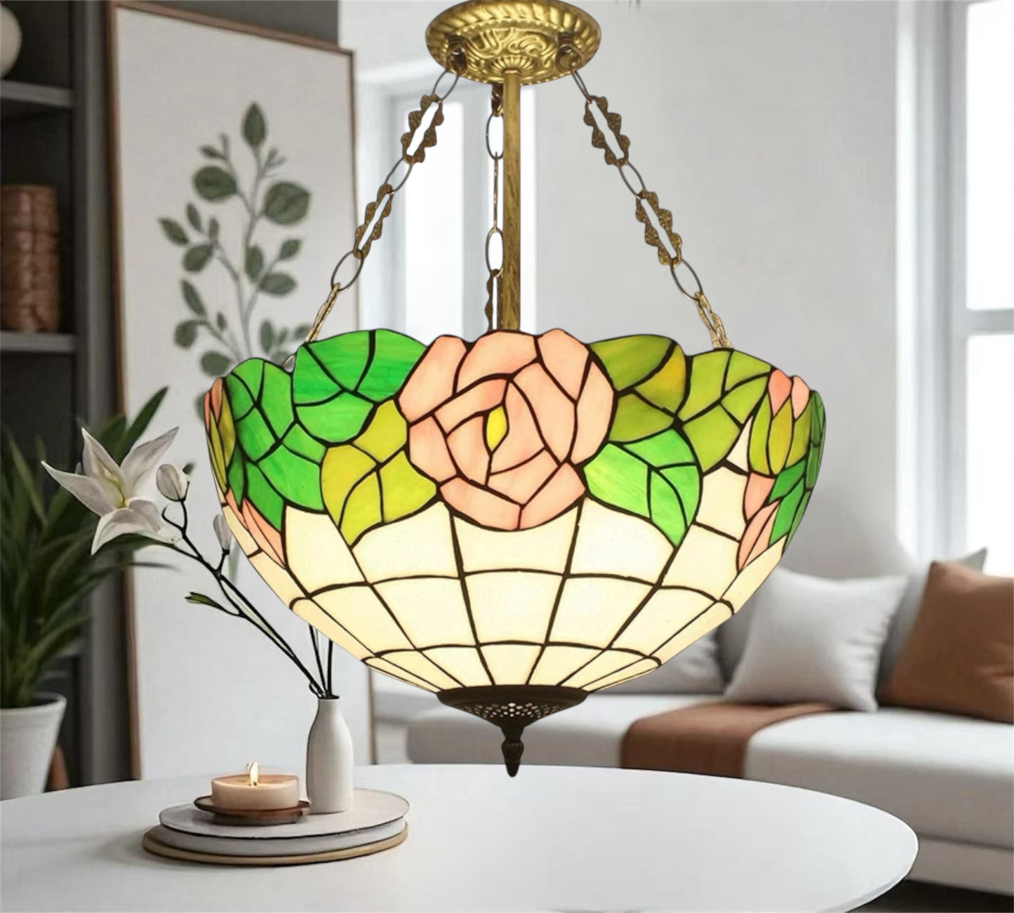 CDH 16" Tiffany Upright Lamp 40cm shade (11004CR)