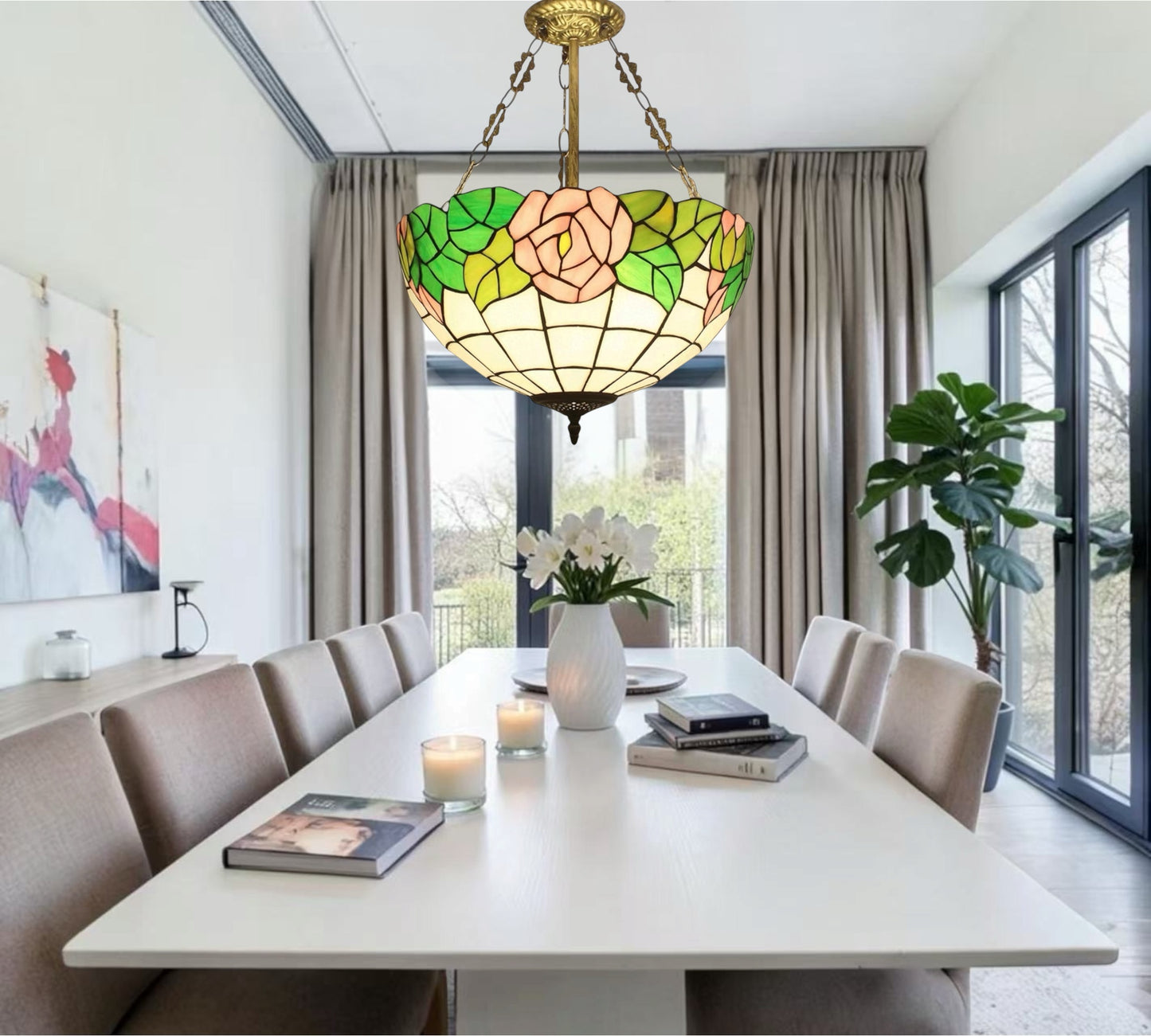 CDH 16" Tiffany Upright Lamp 40cm shade (11004CR)