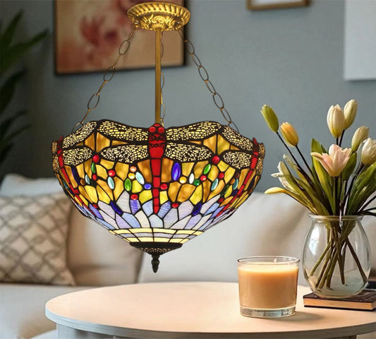 CDH 16" Tiffany Upright Lamp 40cm shade (16031CR)