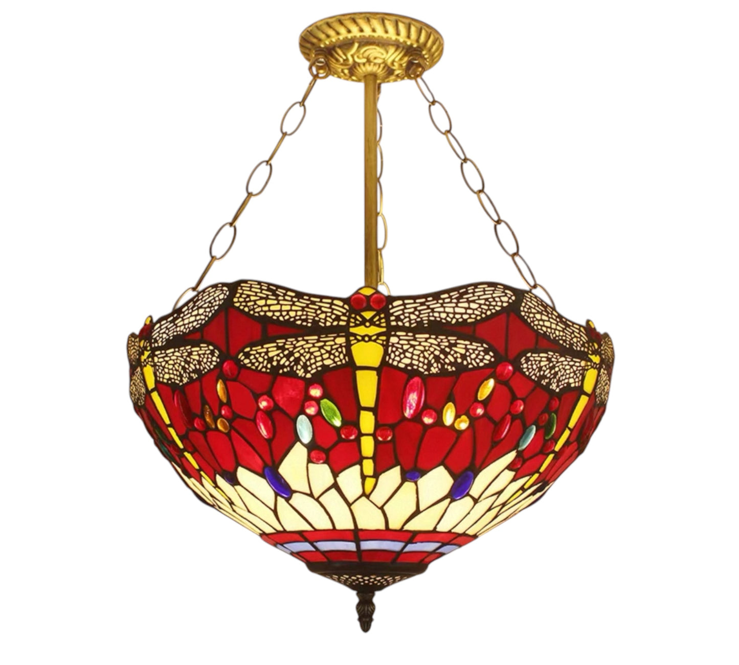 CDH 16" Tiffany Upright Lamp 40cm shade (23002CR)