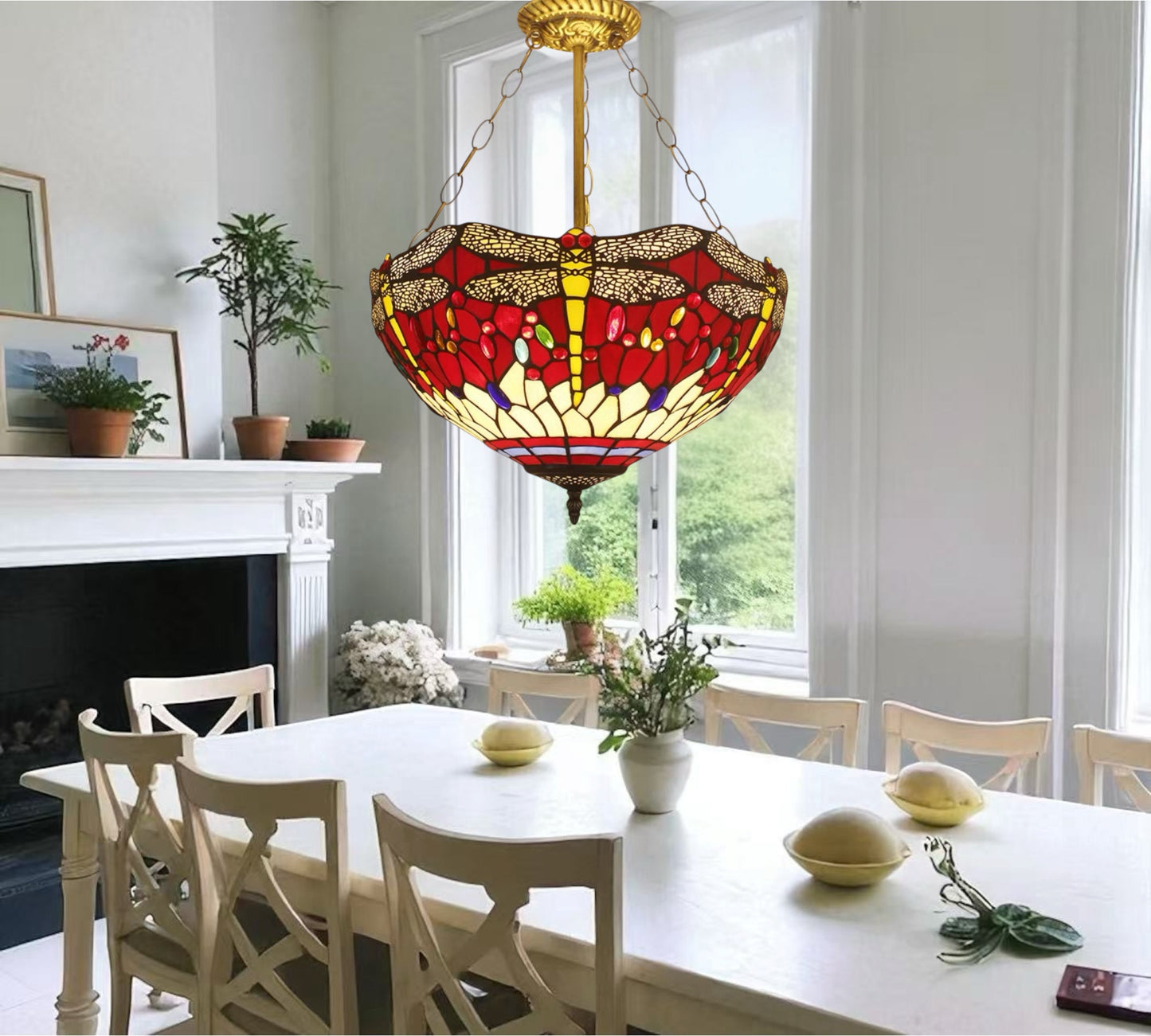 CDH 16" Tiffany Upright Lamp 40cm shade (23002CR)