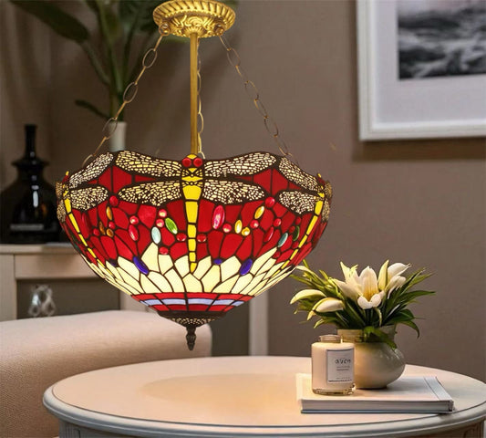 CDH 16" Tiffany Upright Lamp 40cm shade (23002CR)