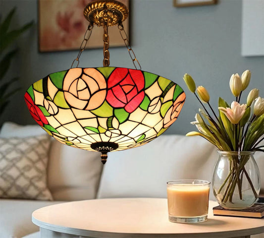 CDH 16" Tiffany Upright Lamp 40cm shade (16049CR)