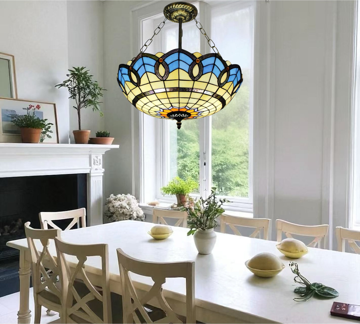 CDH 16" Tiffany Upright Lamp 40cm shade (16050CR)