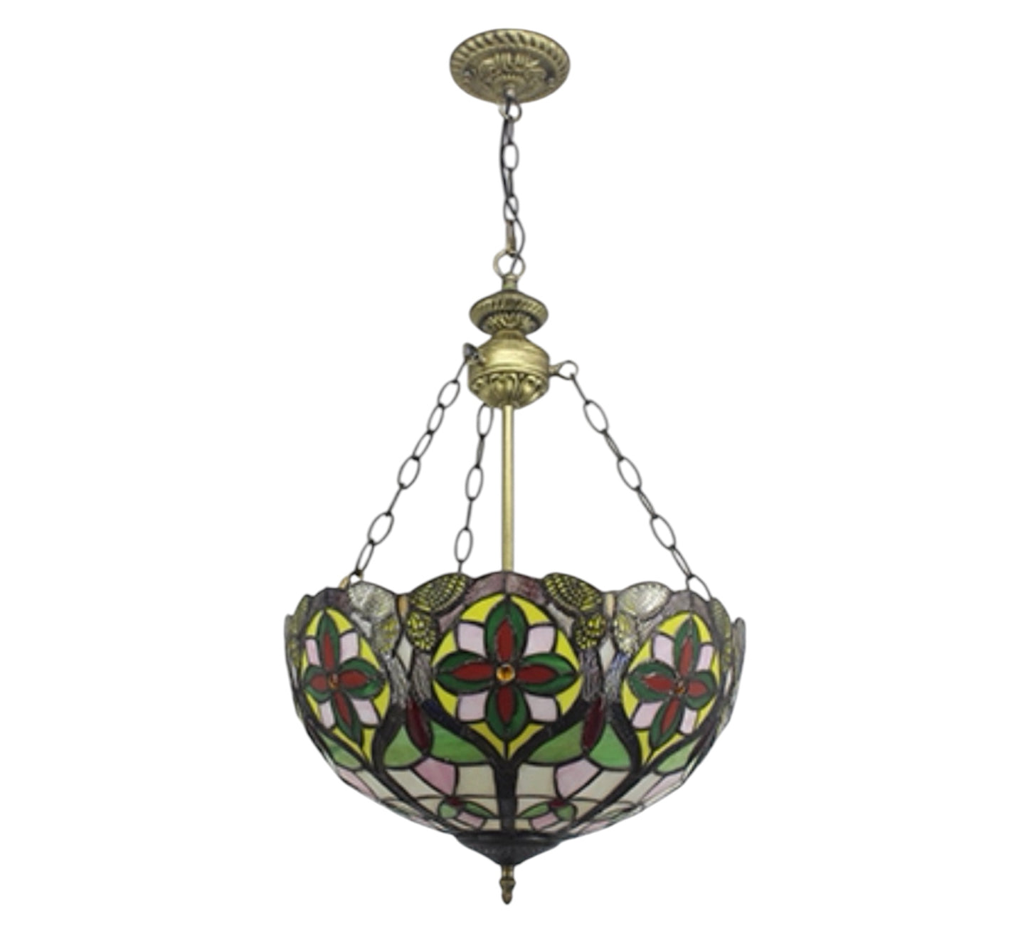 CDH 16" Tiffany Upright Lamp 40cm shade (11008XCR HC) for High Ceiling