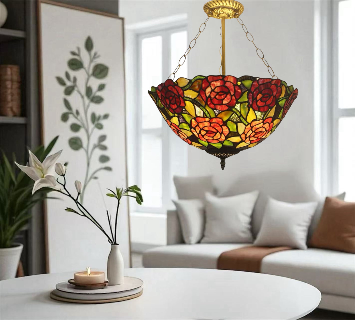 CDH 18" XLARGE Tiffany Upright Lamp 46cm shade (12703CX)