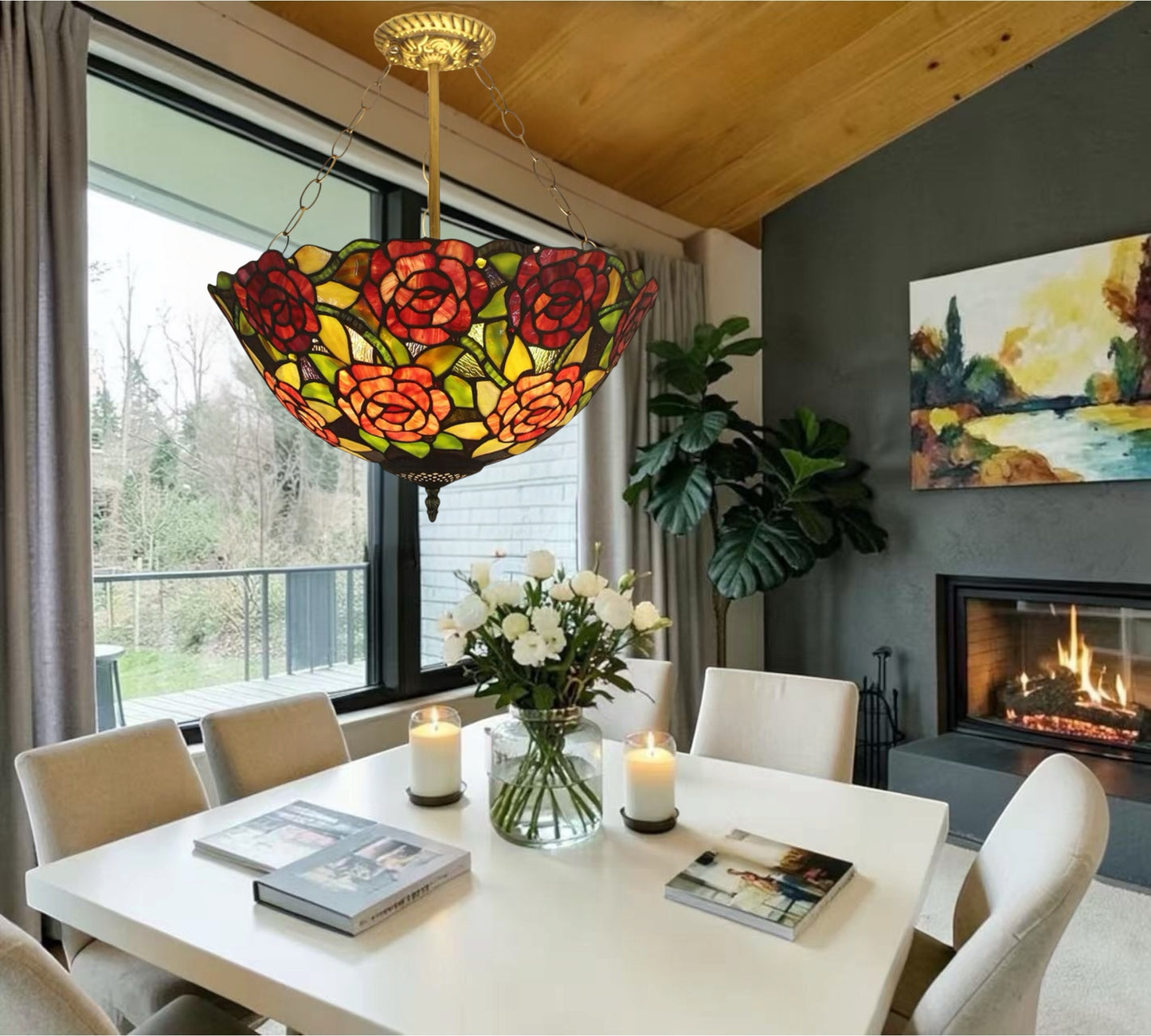 CDH 18" XLARGE Tiffany Upright Lamp 46cm shade (12703CX)