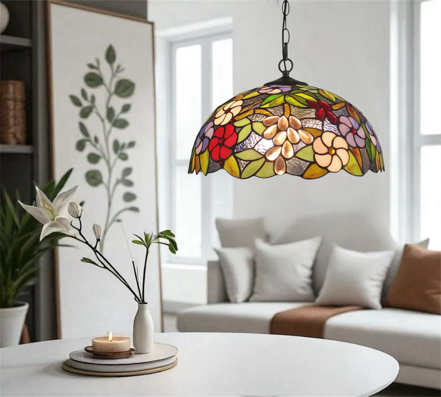 CDH 16" Tiffany Pendant Lamp 40cm shade (16022C)