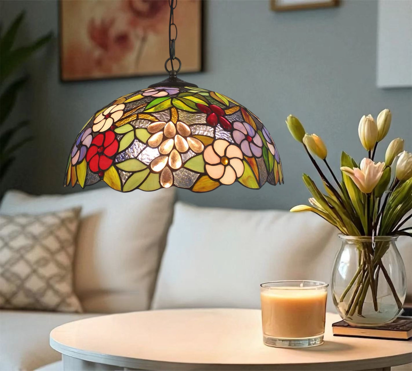 CDH 16" Tiffany Pendant Lamp 40cm shade (16022C)