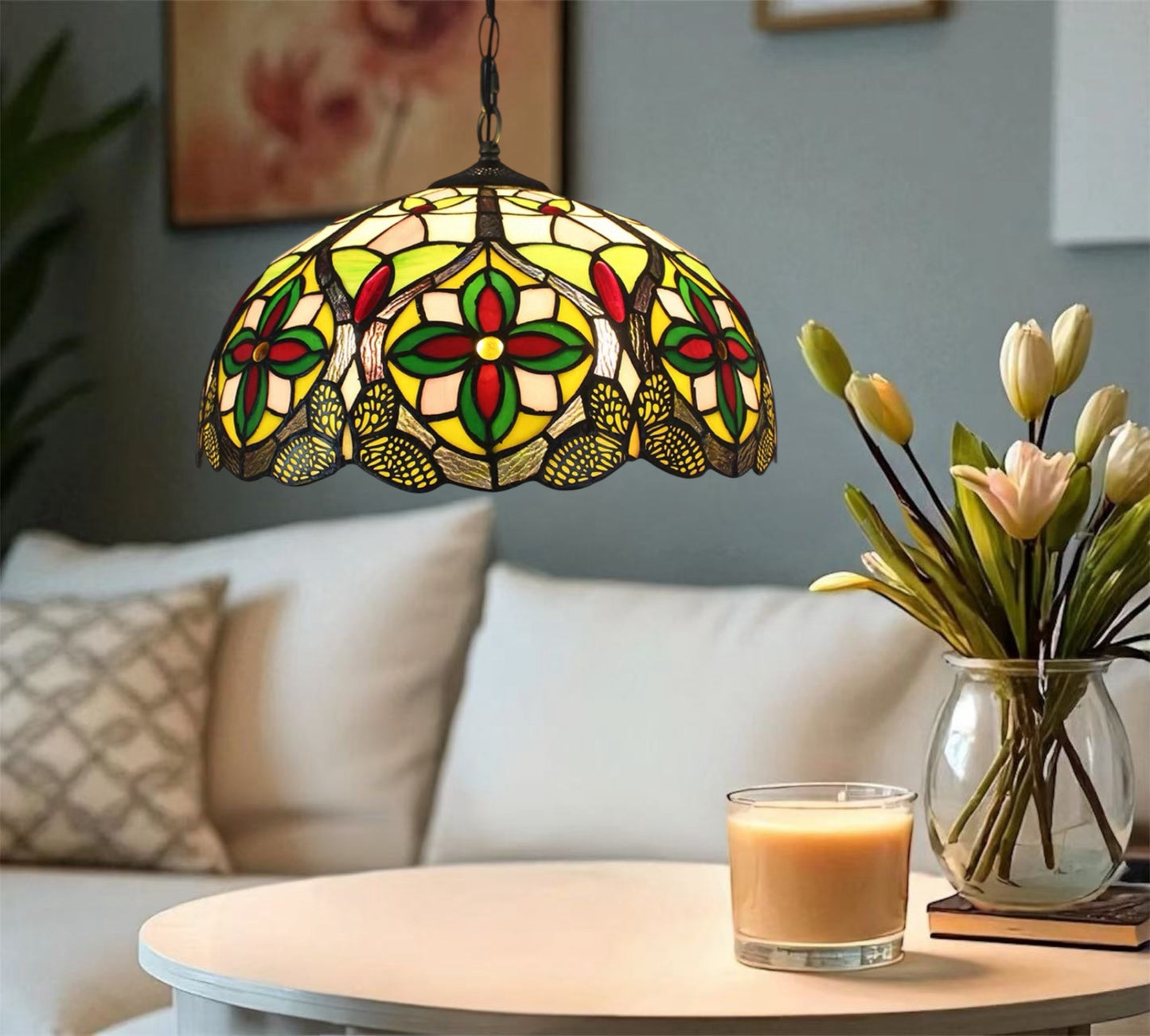 CDH 16" Tiffany Pendant Lamp 40cm shade (11008X)