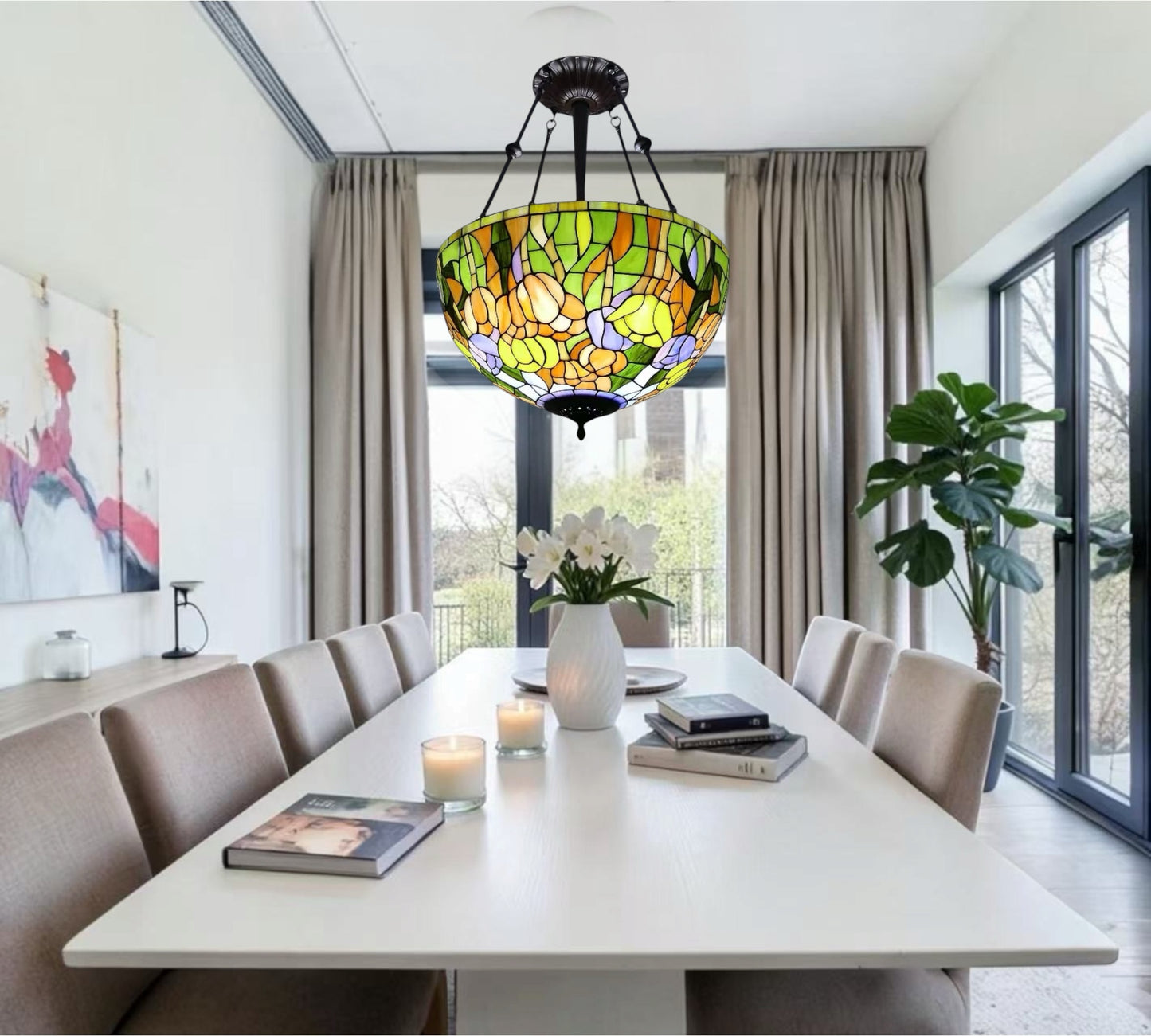 CDH 18" Tiffany Pendant Lamp 46cm shade (19050XCR)