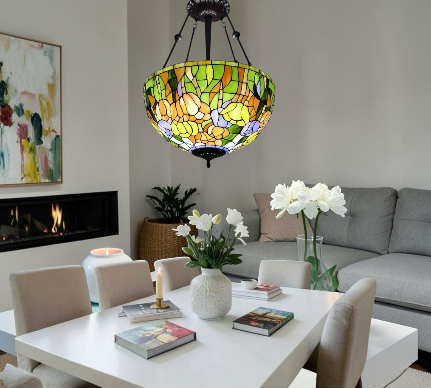 CDH 18" Tiffany Pendant Lamp 46cm shade (19050XCR)