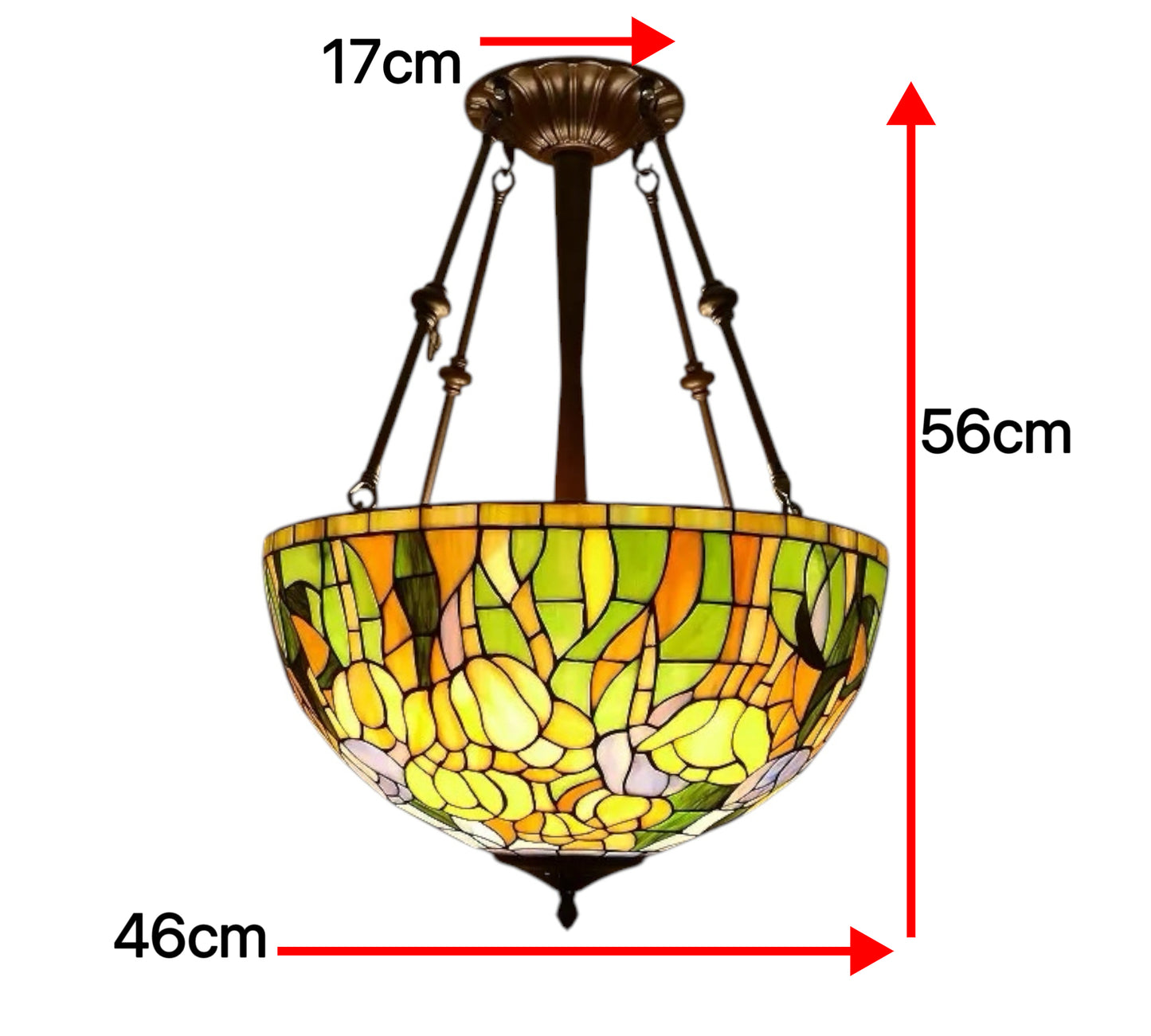 CDH 18" Tiffany Pendant Lamp 46cm shade (19050XCR)