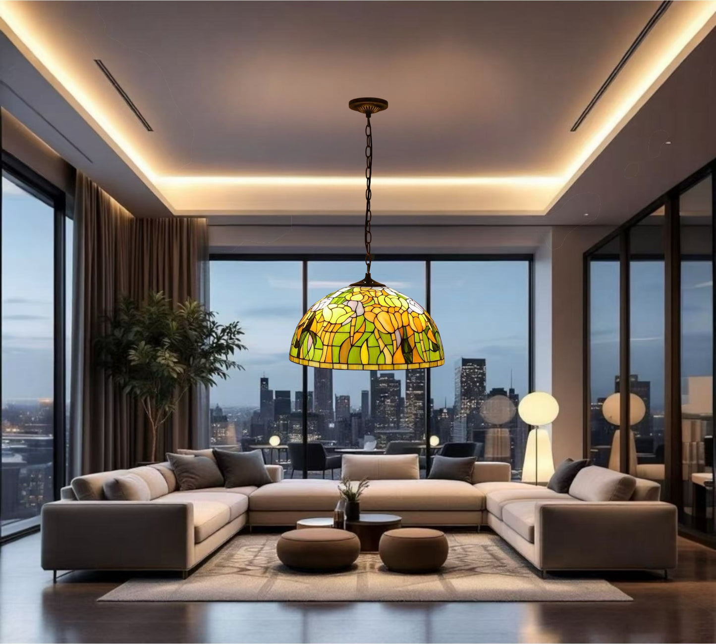 CDH 18" Tiffany Pendant Lamp 46cm shade (19050XC)