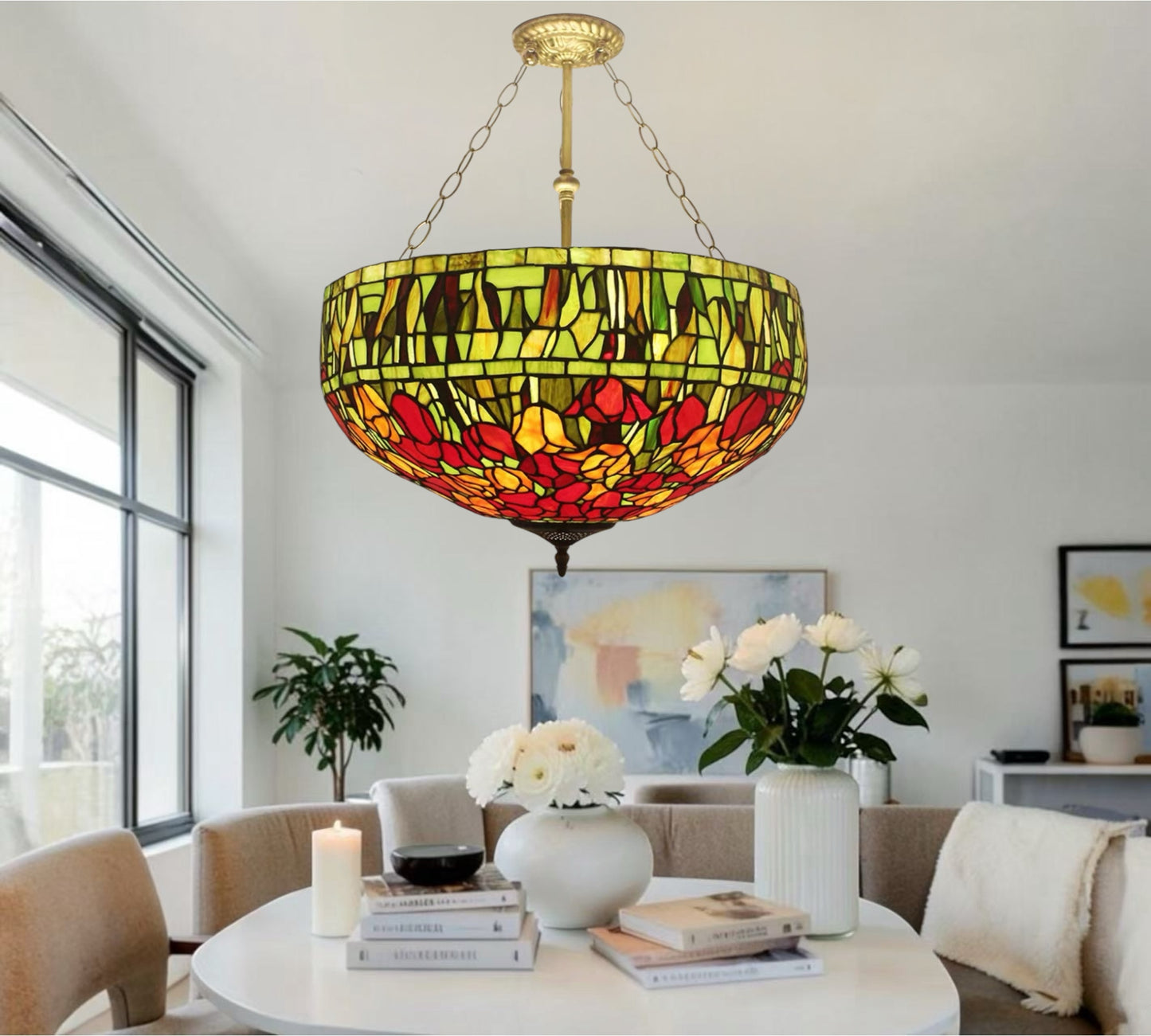 CDH 20” XLARGE Tiffany Upright Lamp with 50cm shade (19049CXR)