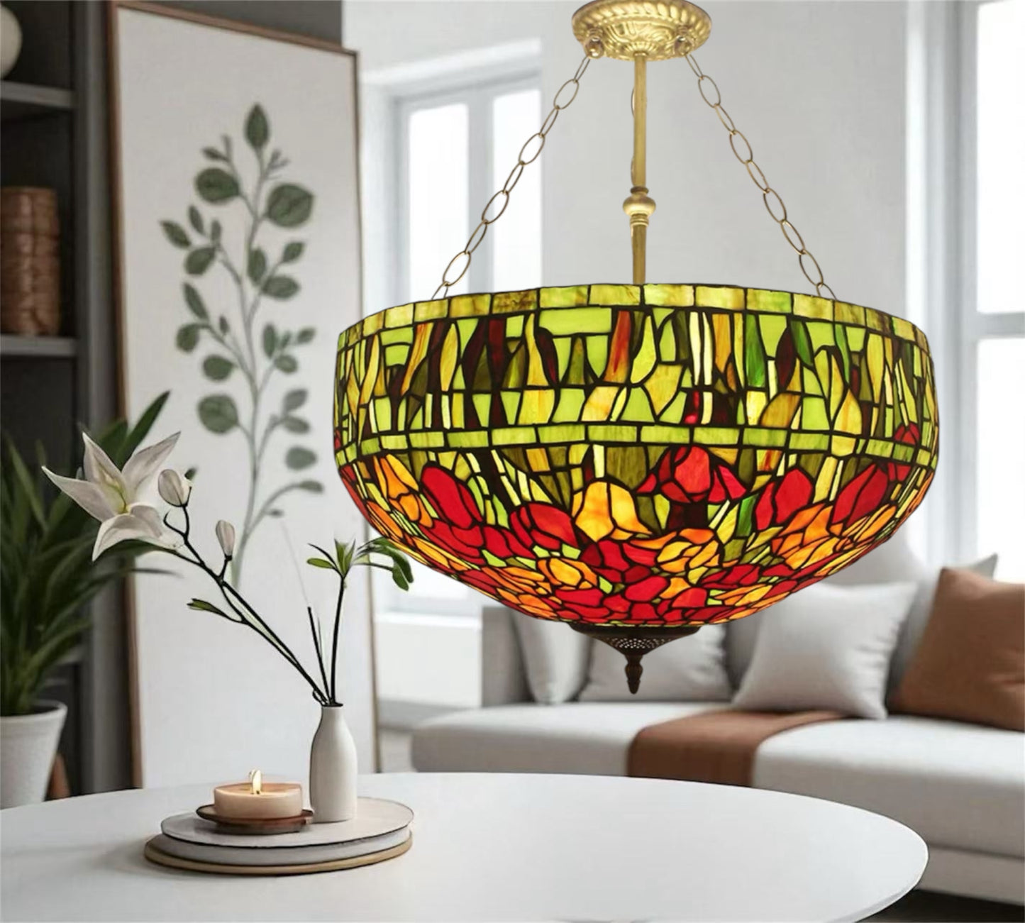 CDH 20” XLARGE Tiffany Upright Lamp with 50cm shade (19049CXR)