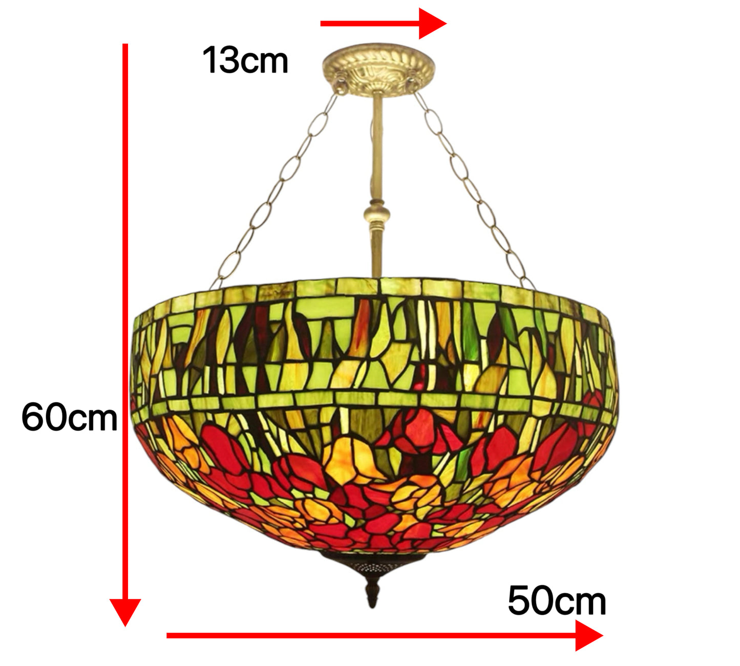 CDH 20” XLARGE Tiffany Upright Lamp with 50cm shade (19049CXR)