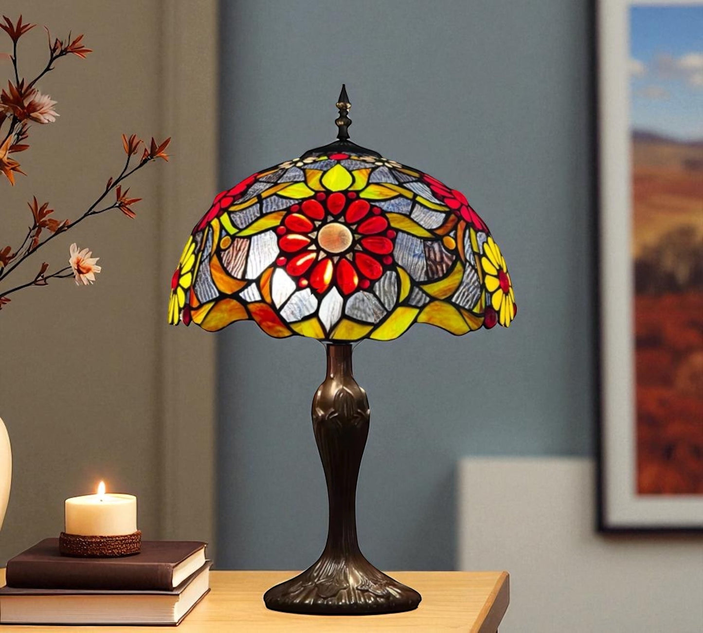 CDH 16" Tiffany Table Lamp 40cm Shade (15028)