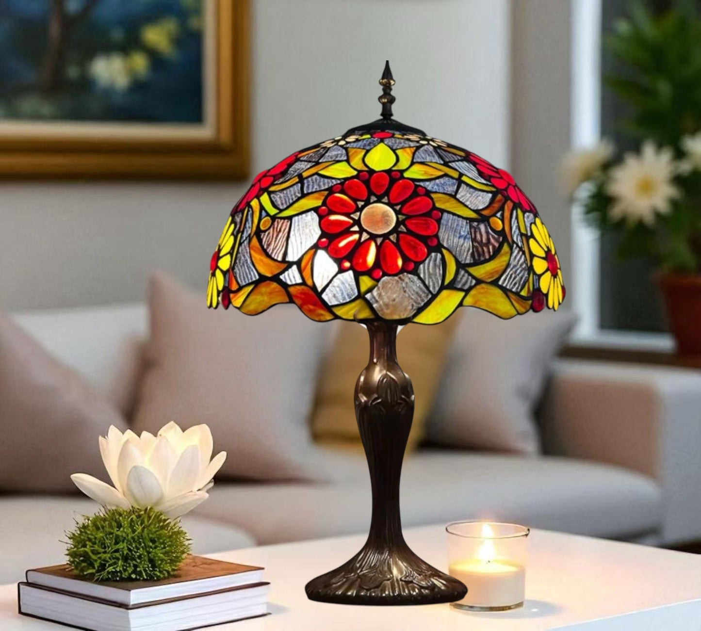 CDH 16" Tiffany Table Lamp 40cm Shade (15028)