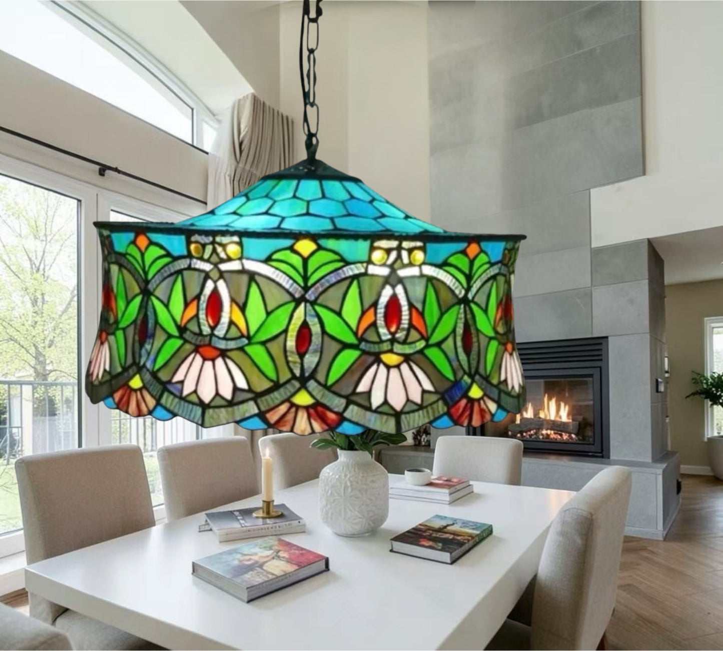 CDH 18" XLARGE Tiffany Pendant Lamp 46cm shade (19001C)