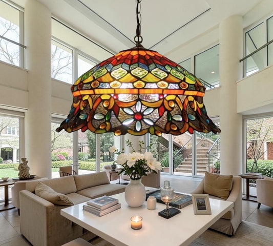 CDH 18" XLARGE Tiffany Pendant Lamp 46cm shade (19002C)