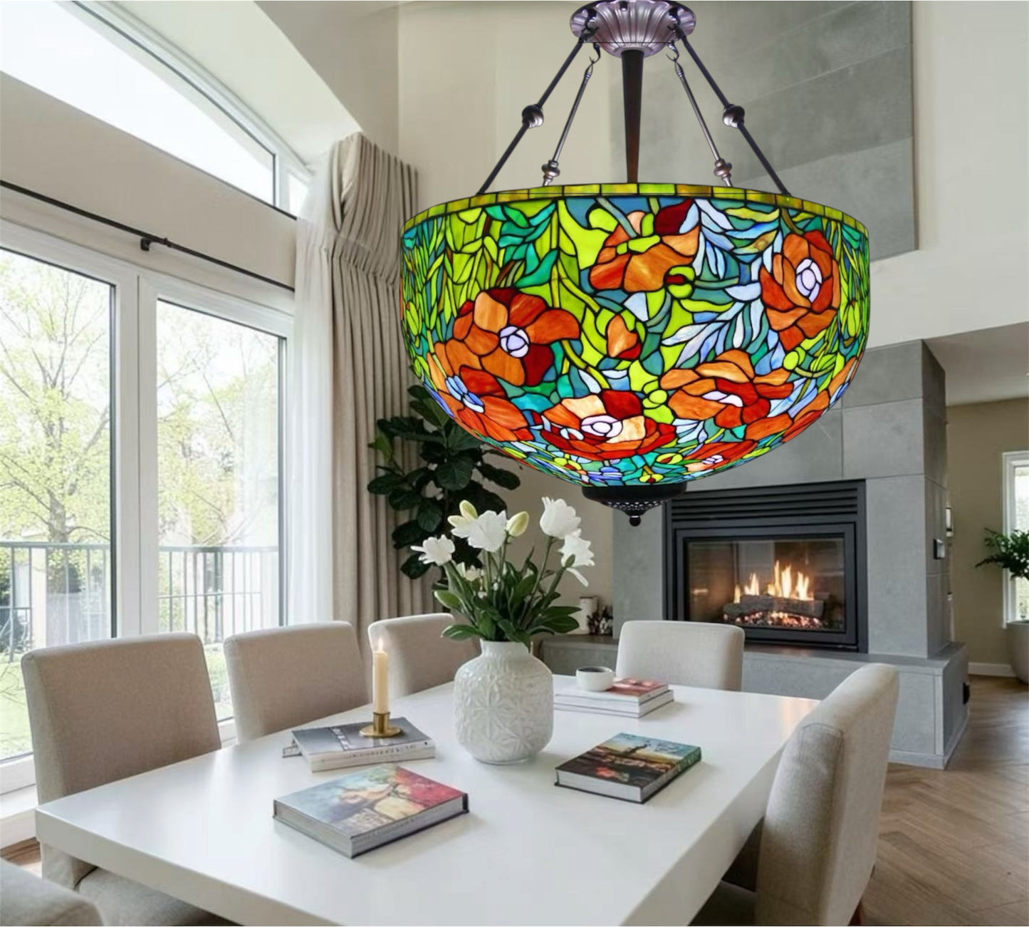 CDH 24” XXLARGE Tiffany Upright Lamp with 60cm Shade (19051CXR)