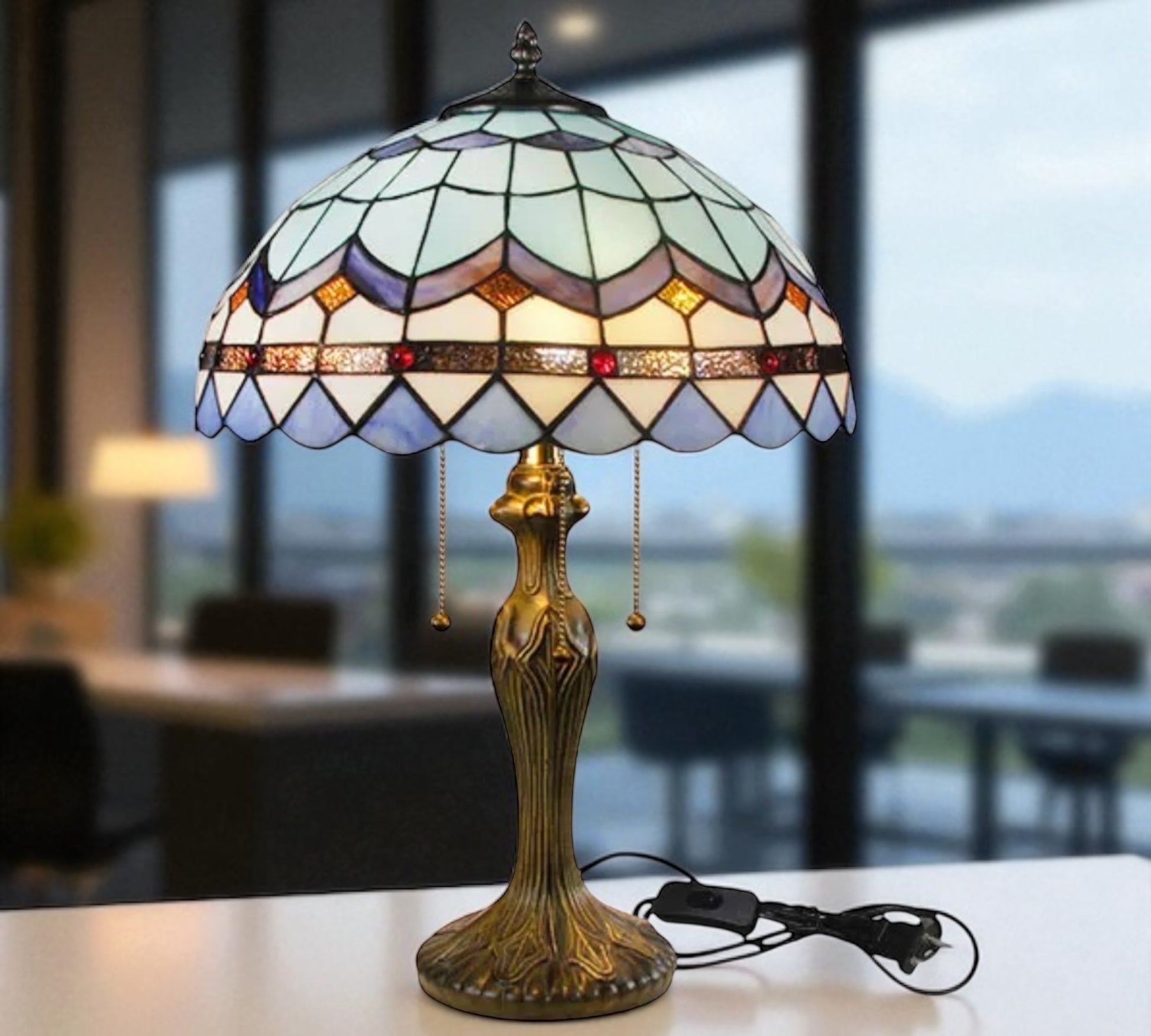 CDH 16" Tiffany Table Lamp 40cm Shade (15046)