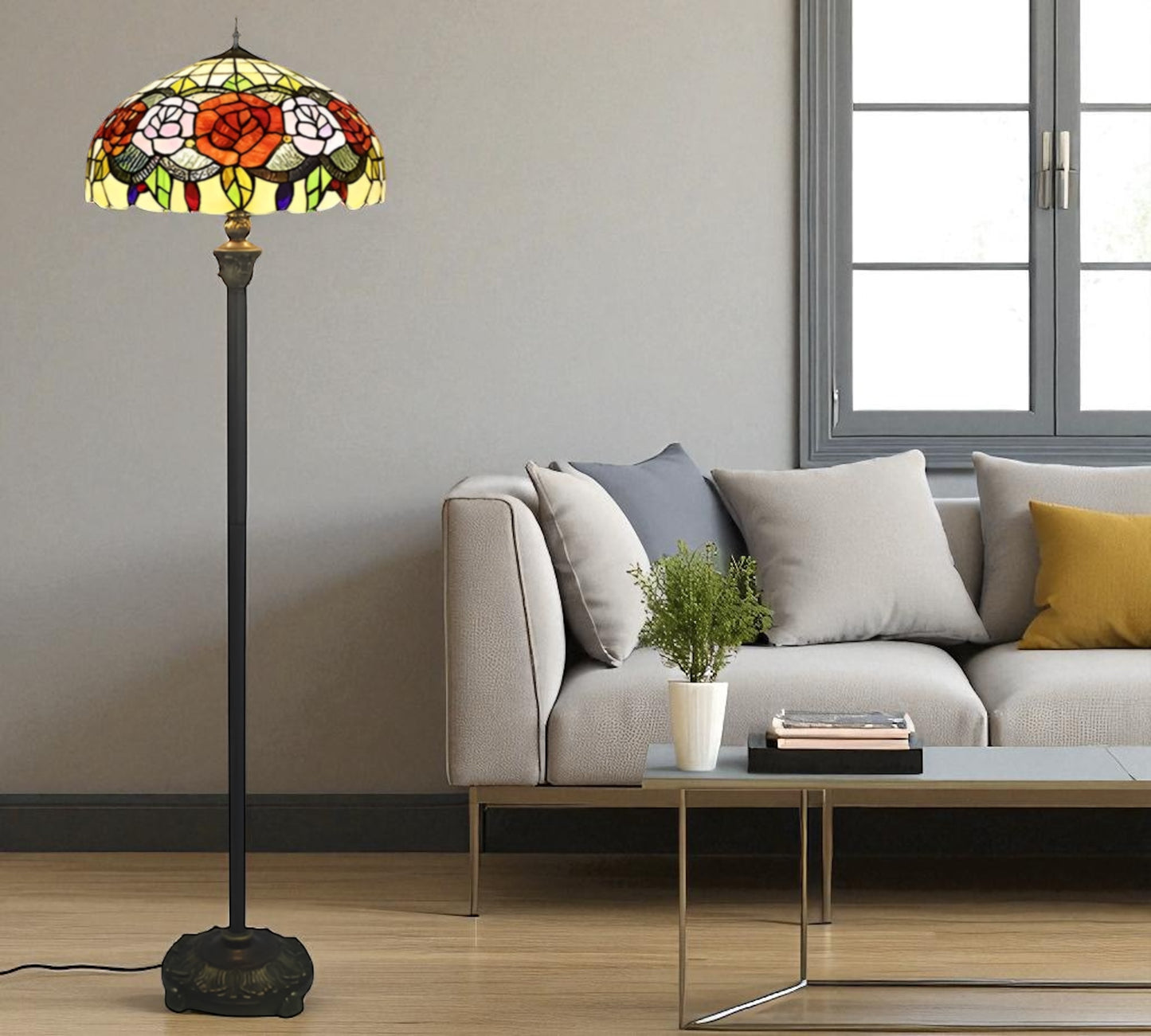 CDH Tiffany Floor Lamp (16081)  16" 40CM Shade