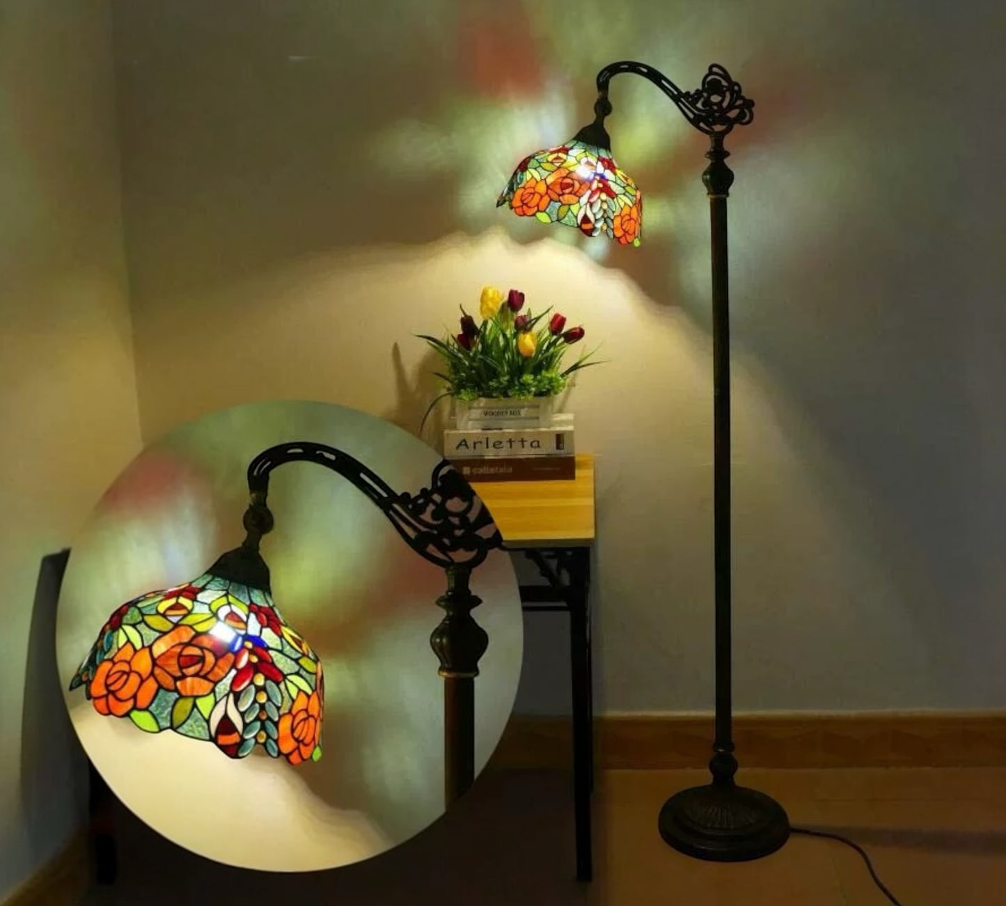 CDH Tiffany Bridge Arm Style Floor Lamp (15012SF) 12" 30CM Shade