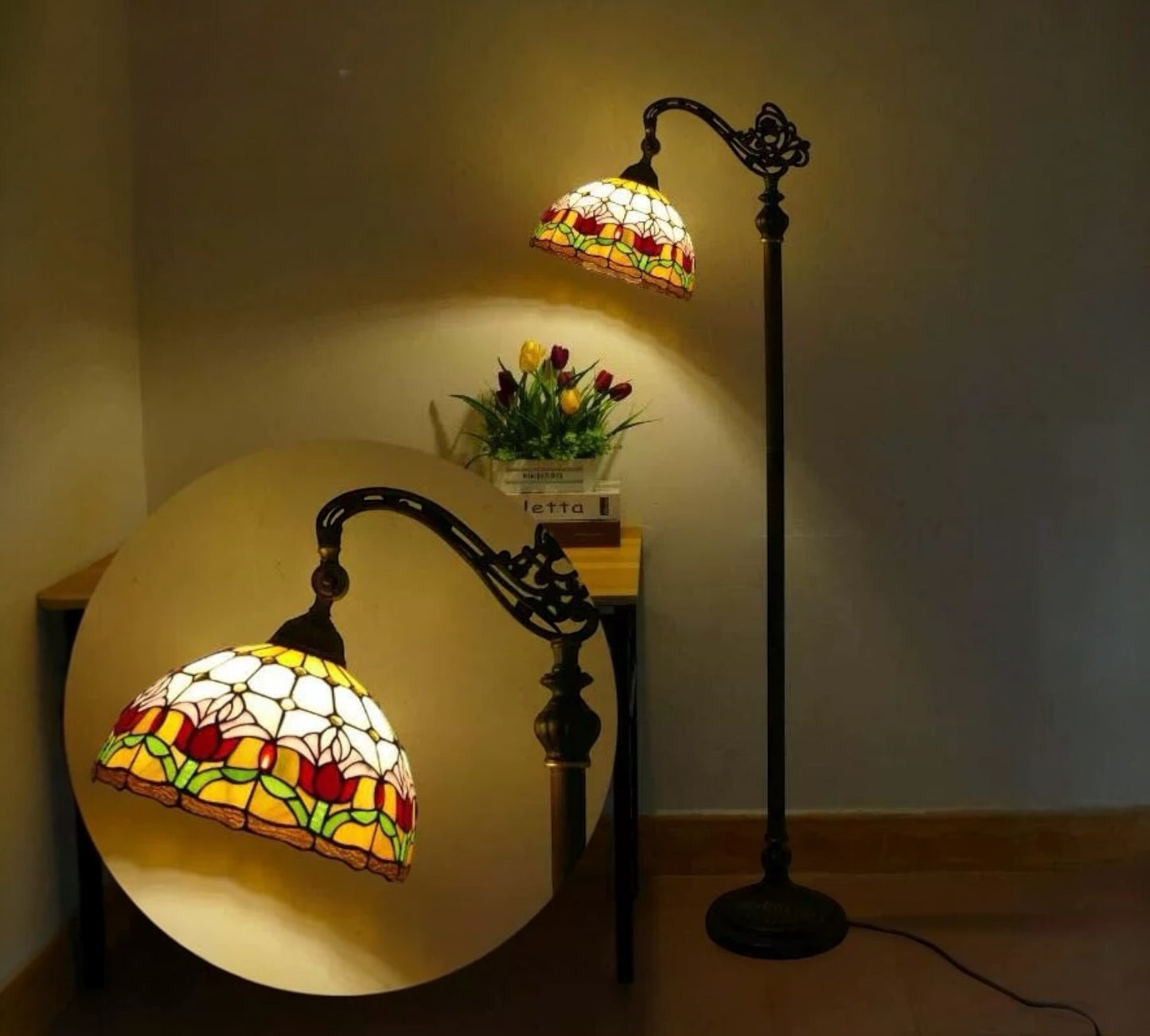 CDH Tiffany Bridge Arm Style Floor Lamp (12009F) 12" 30CM Shade