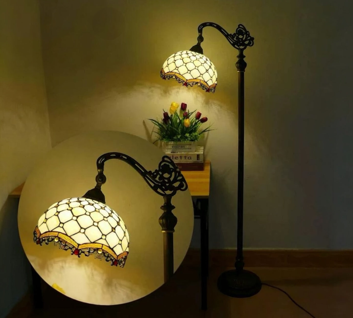 CDH Tiffany Bridge Arm Style Floor Lamp (12010F) 12" 30CM Shade