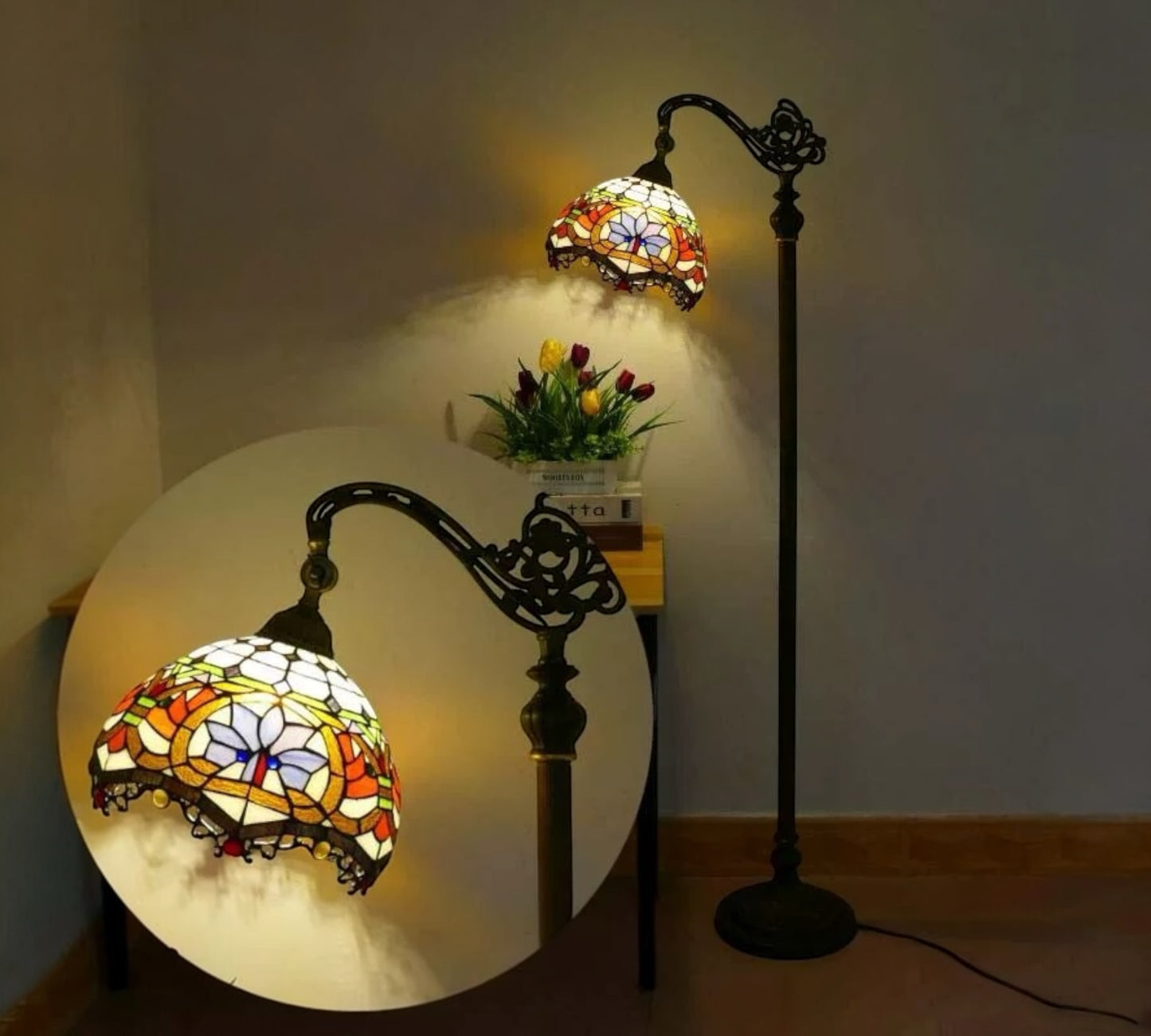 CDH Tiffany Bridge Arm Style Floor Lamp (12011F) 12" 30CM Shade
