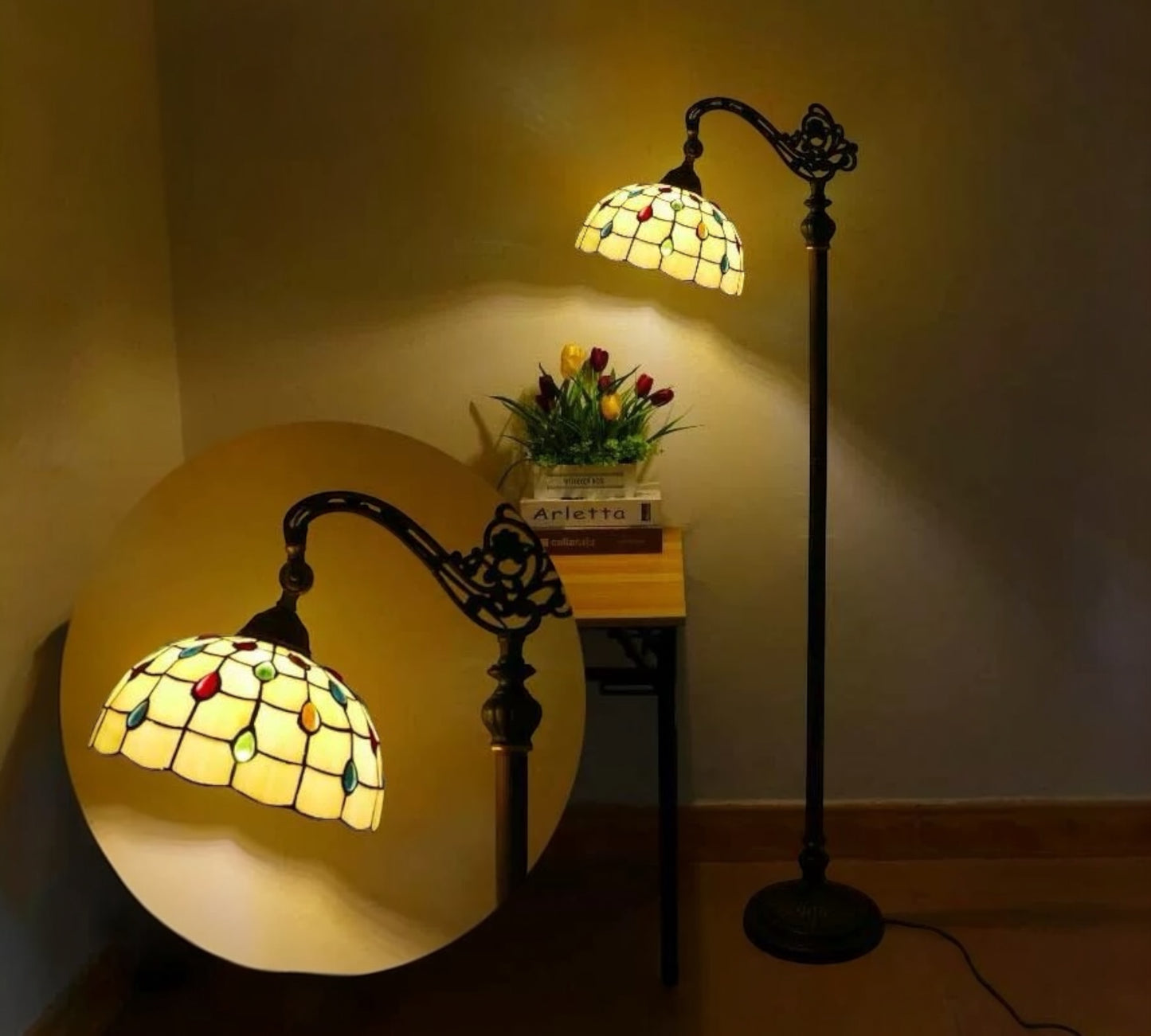 CDH Tiffany Bridge Arm Style Floor Lamp (12103F) 12" 30CM Shade
