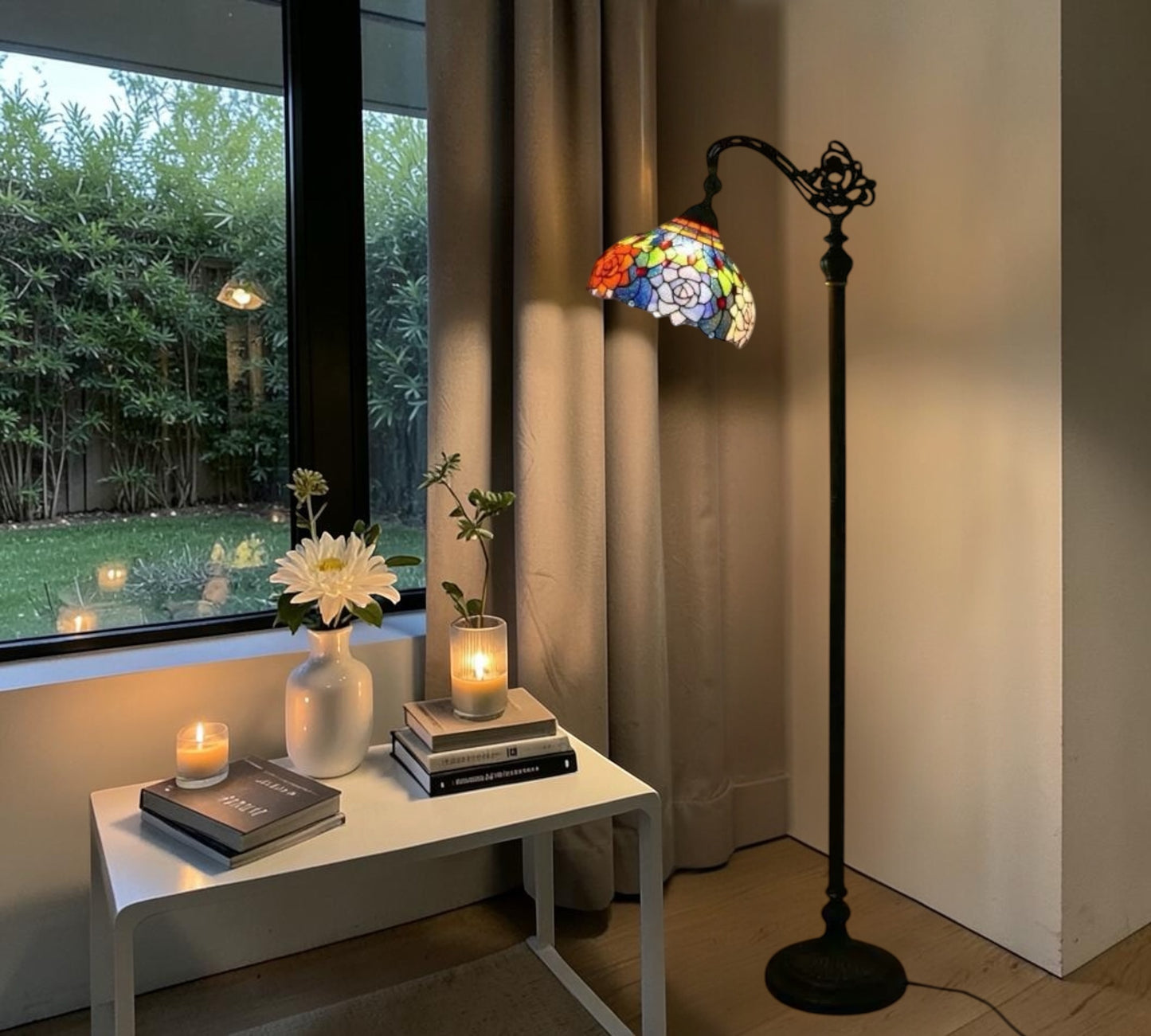 CDH Tiffany Bridge Arm Style Floor Lamp (12063F) 12" 30CM Shade