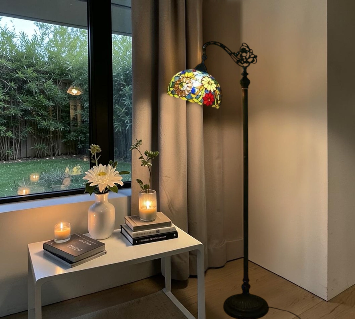 CDH Tiffany Bridge Arm Style Floor Lamp (12096F) 12" 30CM Shade