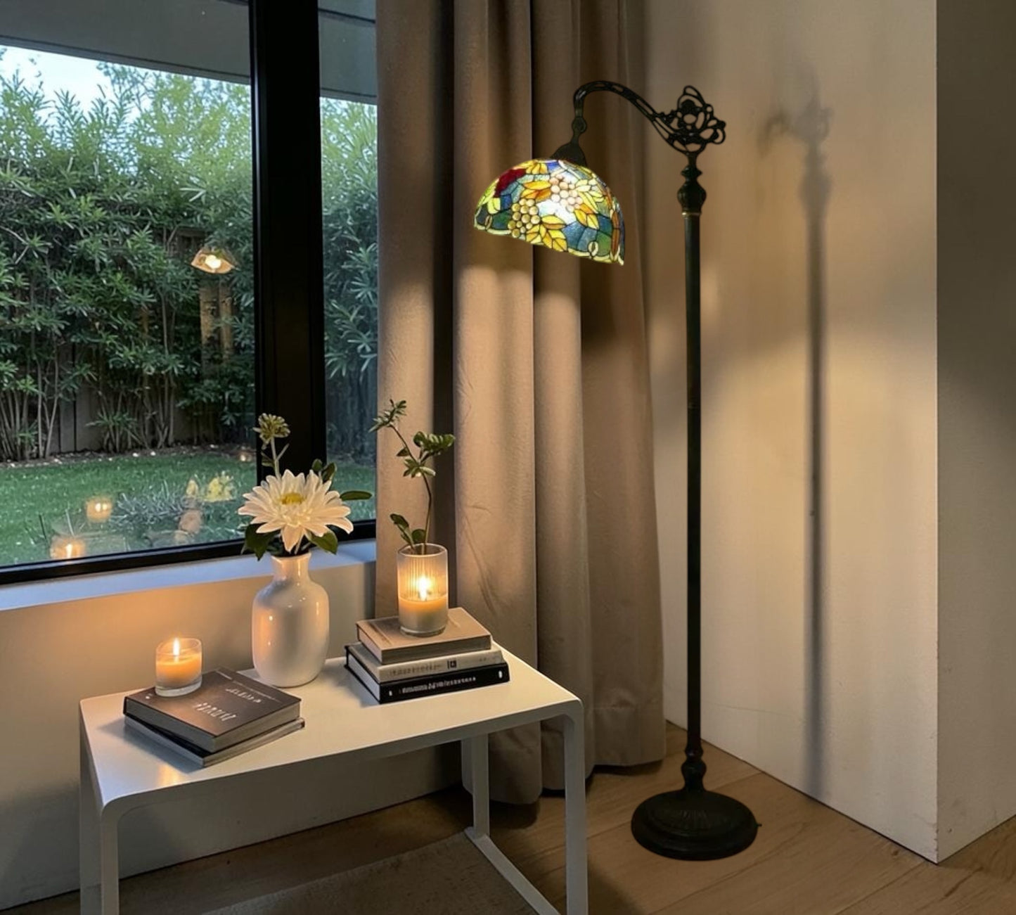 CDH Tiffany Bridge Arm Style Floor Lamp (12099F) 12" 30CM Shade