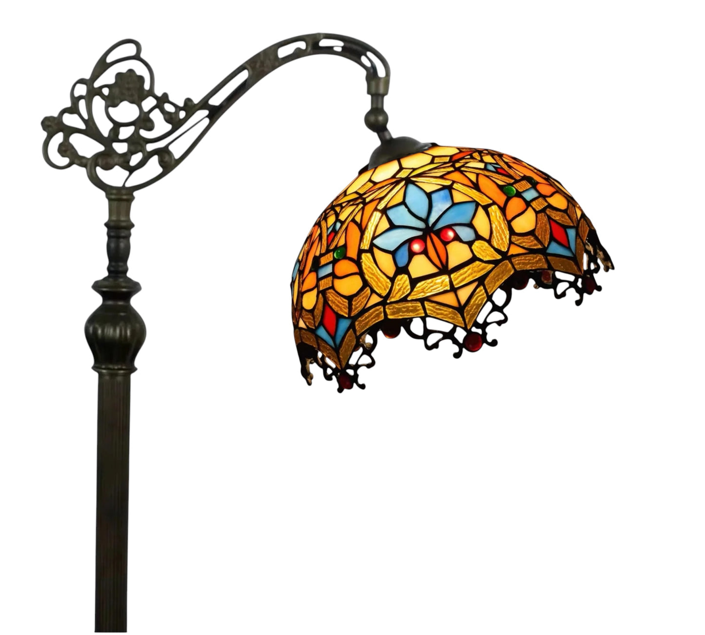 CDH Tiffany Bridge Arm Style Floor Lamp (12011F) 12" 30CM Shade