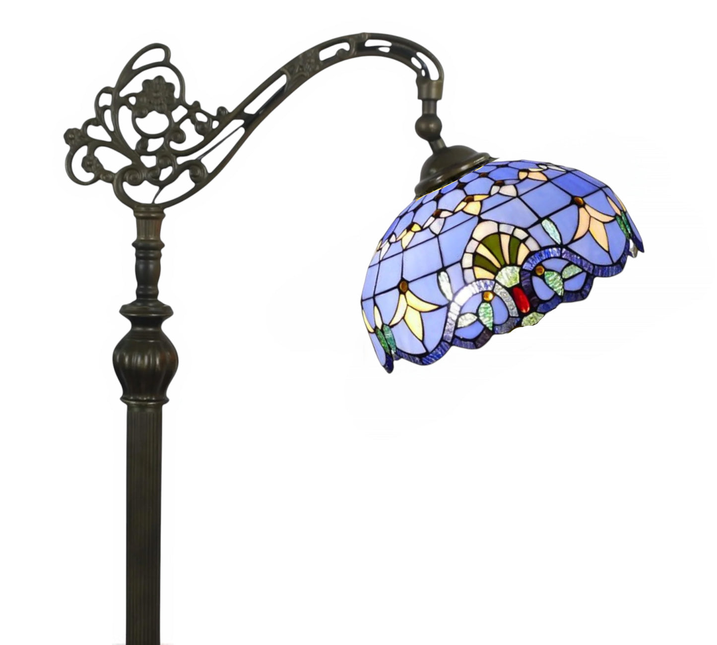 CDH Tiffany Bridge Arm Style Floor Lamp (15008SF) 12" 30CM Shade