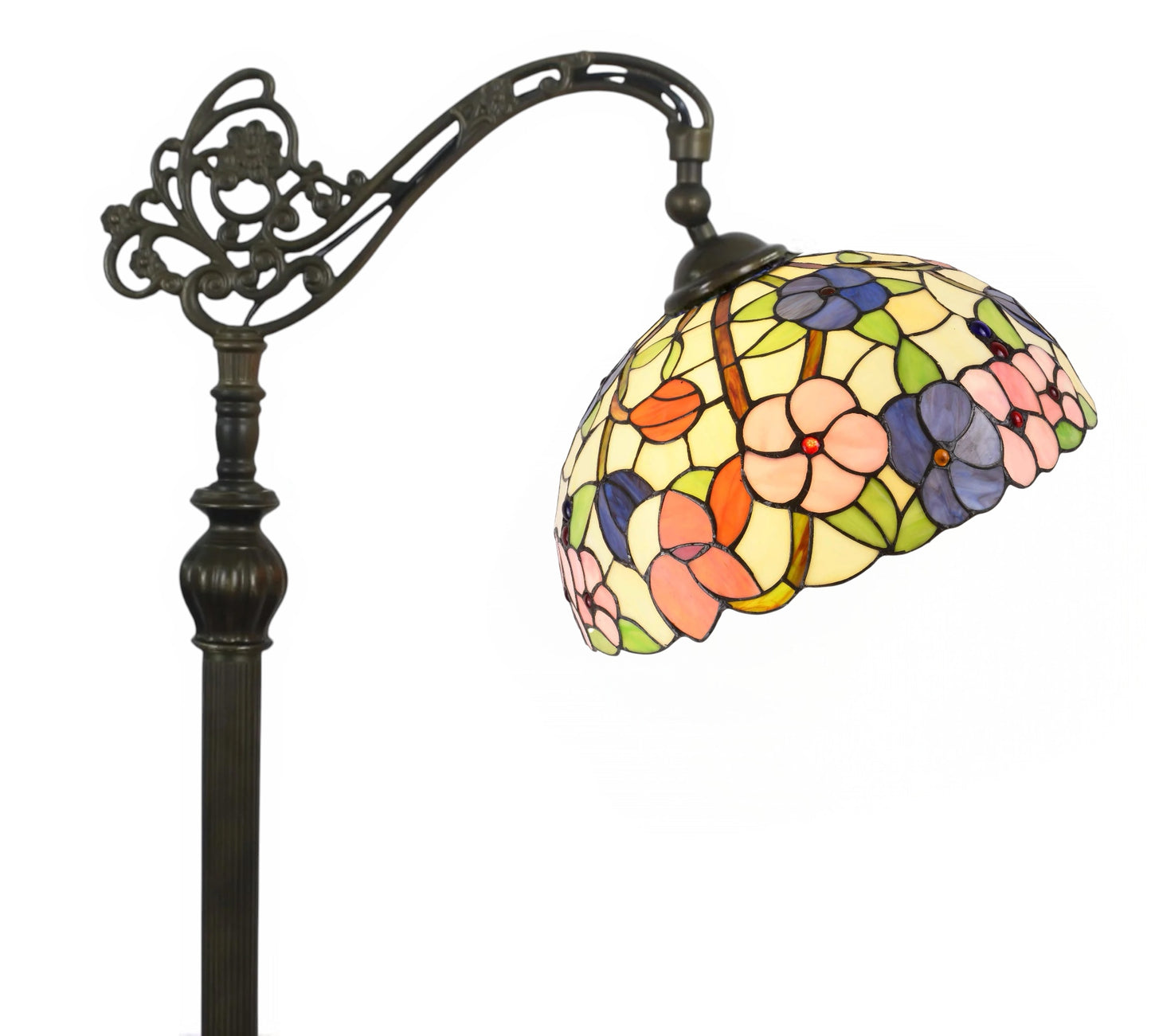 CDH Tiffany Bridge Arm Style Floor Lamp (11002BSF) 12" 30CM Shade