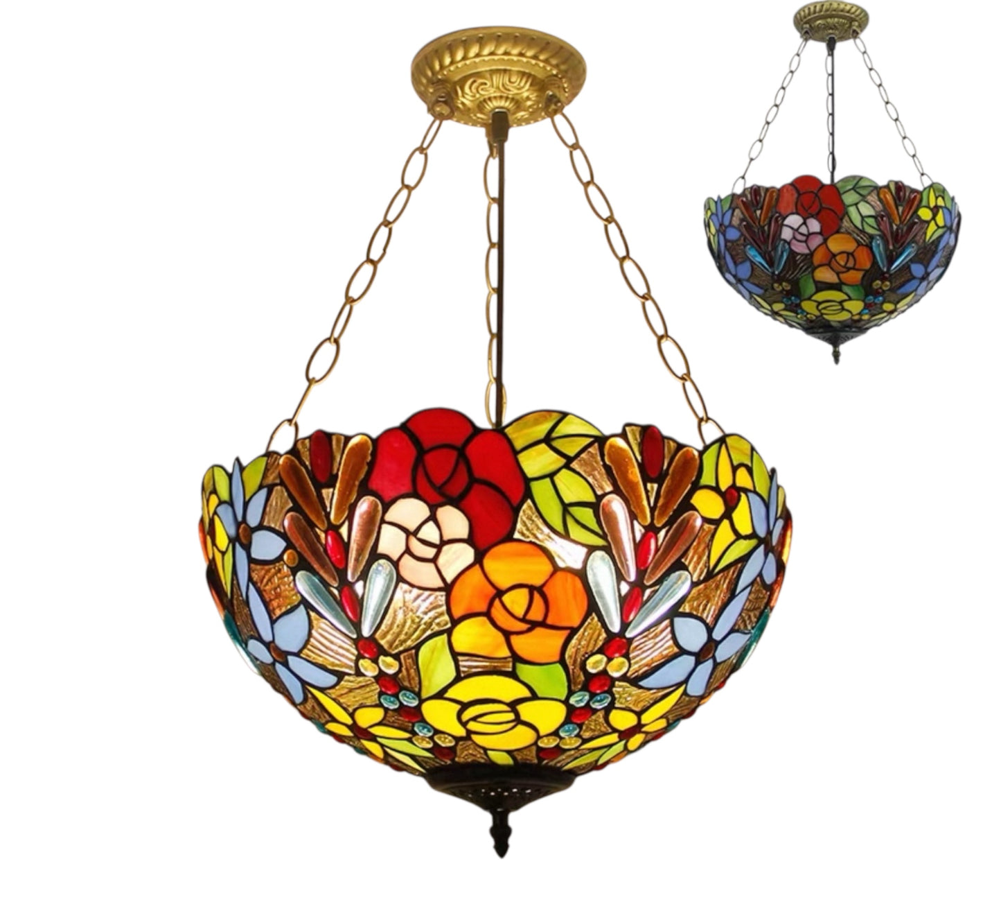 CDH 16" Tiffany Upright Lamp 40cm shade (15016CR)